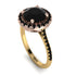 Two Tones Gorgeous Round Cut Black Diamond Pave Engagement Ring With Hidden Stone - Ellen No. 79