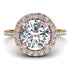 Two Tones Gorgeous Round Cut Diamond Pave Engagement Ring With Hidden Stone - Ellen No. 76