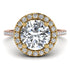 Two Tones Gorgeous Round Cut Diamond Pave Engagement Ring With Hidden Stone - Ellen No. 76