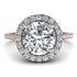 Two Tones Gorgeous Round Cut Diamond Pave Engagement Ring With Hidden Stone - Ellen No. 78