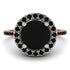 Two Tones Gorgeous Round Cut Black Diamond Pave Engagement Ring With Hidden Stone - Ellen No. 81