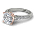 Two Tones Luxury Pave Round Cut Diamond Engagement Ring With Hidden Stone - Miracle No. 78