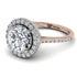 Two Tones Gorgeous Round Cut Diamond Pave Engagement Ring With Hidden Stone - Ellen No. 78
