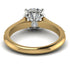 Two Tones Luxury Pave Round Cut Diamond Engagement Ring With Hidden Stone - Miracle No. 77