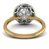 Two Tones Gorgeous Round Cut Diamond Pave Engagement Ring With Hidden Stone - Ellen No. 77