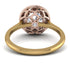 Two Tones Gorgeous Round Cut Diamond Pave Engagement Ring With Hidden Stone - Ellen No. 76