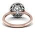 Two Tones Gorgeous Round Cut Diamond Pave Engagement Ring With Hidden Stone - Ellen No. 78