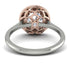 Two Tones Gorgeous Round Cut Diamond Pave Engagement Ring With Hidden Stone - Ellen No. 78