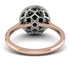 Two Tones Gorgeous Round Cut Black Diamond Pave Engagement Ring With Hidden Stone - Ellen No. 81
