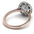 Two Tones Gorgeous Round Cut Diamond Pave Engagement Ring With Hidden Stone - Ellen No. 78