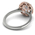 Two Tones Gorgeous Round Cut Diamond Pave Engagement Ring With Hidden Stone - Ellen No. 78