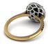 Two Tones Gorgeous Round Cut Black Diamond Pave Engagement Ring With Hidden Stone - Ellen No. 80