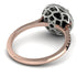 Two Tones Gorgeous Round Cut Black Diamond Pave Engagement Ring With Hidden Stone - Ellen No. 81