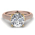 Two Tones Luxury Pave Round Cut Diamond Engagement Ring With Hidden Stone - Miracle No. 76