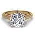 Two Tones Luxury Pave Round Cut Diamond Engagement Ring With Hidden Stone - Miracle No. 76