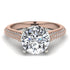 Two Tones Luxury Pave Round Cut Diamond Engagement Ring With Hidden Stone - Miracle No. 78