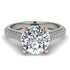 Two Tones Luxury Pave Round Cut Diamond Engagement Ring With Hidden Stone - Miracle No. 78