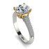 Two Tones Luxury Pave Round Cut Diamond Engagement Ring With Hidden Stone - Miracle No. 77