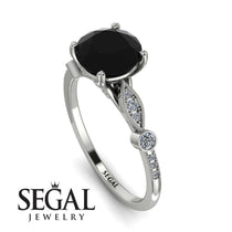 Round Black Diamond Vintage Ring - Sloane No. 9 image 1