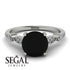Round Black Diamond Vintage Ring - Sloane No. 9