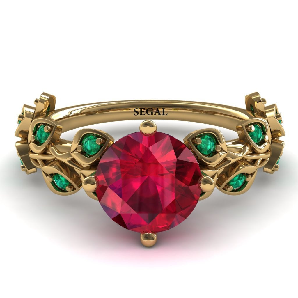Leaves All Around Ruby Ring - Sydney 2ct No. 25