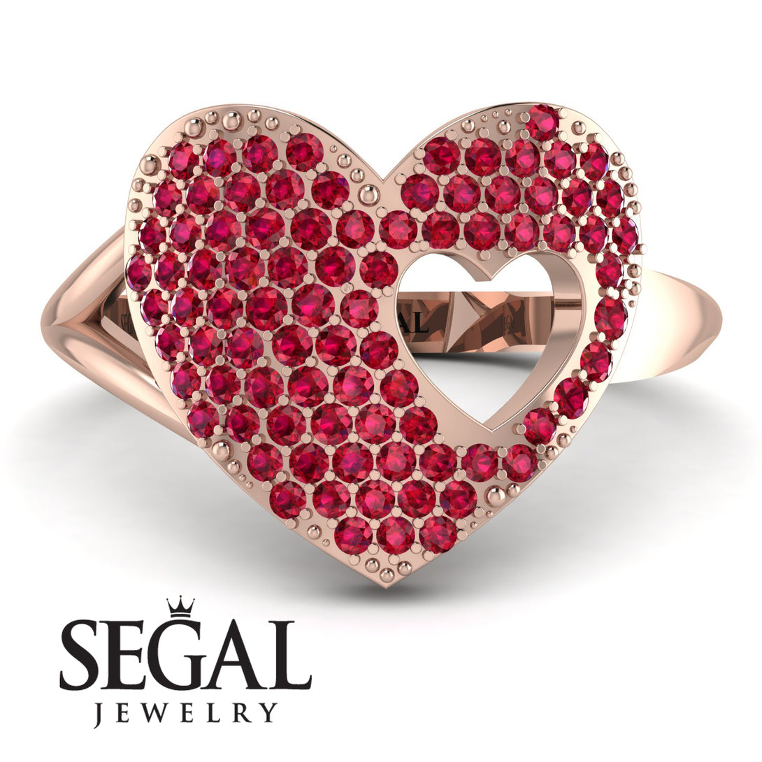 Ruby Heart With Missing Piece - Camille No. 11