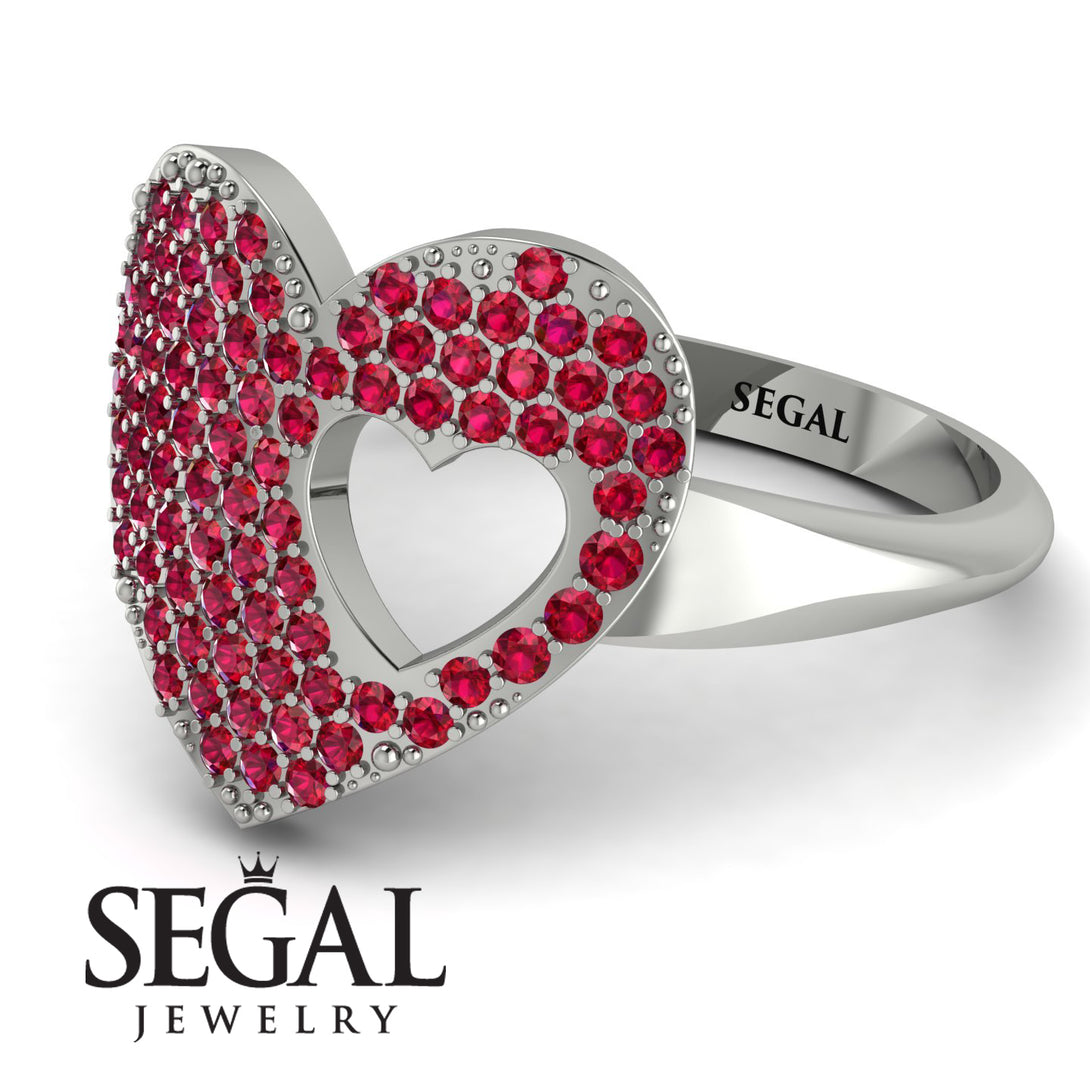 Ruby Heart With Missing Piece - Camille No. 12