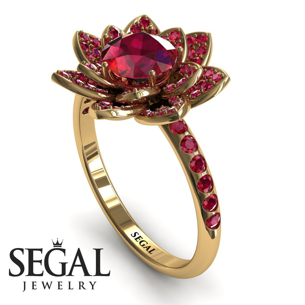 Lotus Ruby Engagement Ring - Princess Lotus no. 7