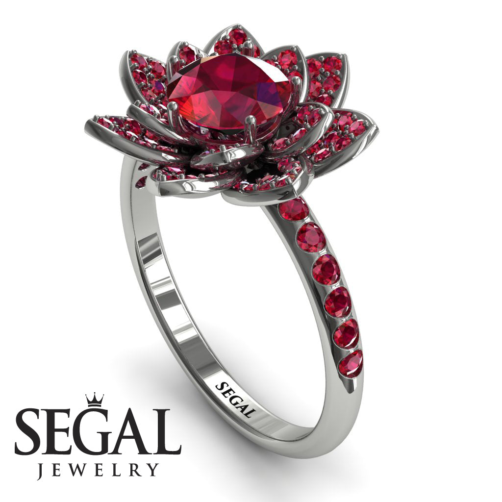 Lotus Ruby Engagement Ring - Princess Lotus no. 9