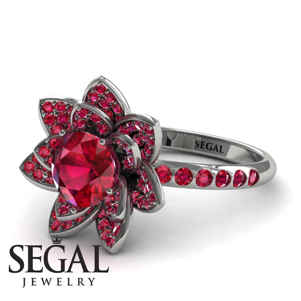 Lotus Ruby Engagement Ring - Princess Lotus no. 9