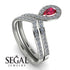 Ruby Pear Shape Stacking Bridal Set - Emilia No. 12 image 2