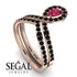 Ruby Pear Shape Stacking Bridal Set - Emilia No. 41 image 2