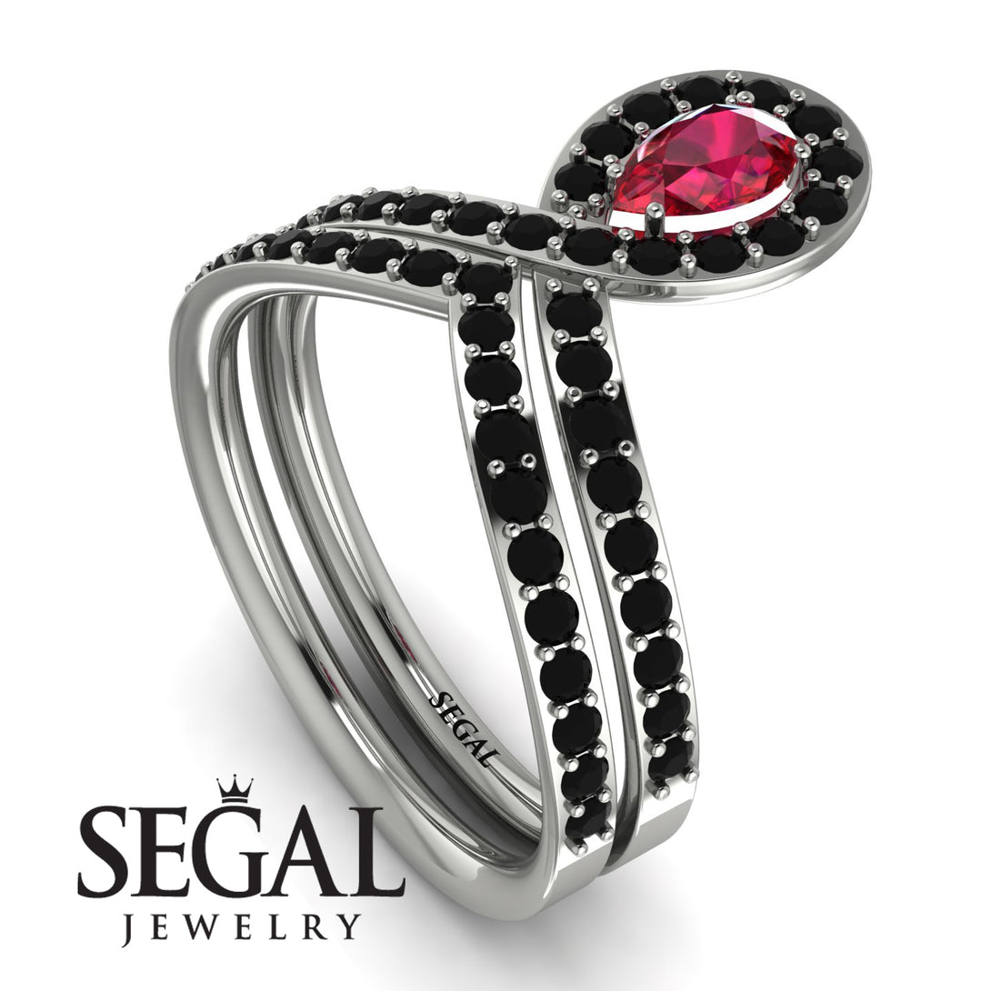 Ruby Pear Shape Stacking Bridal Set - Emilia No. 42