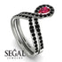 Ruby Pear Shape Stacking Bridal Set - Emilia No. 42 image 2
