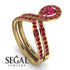 Ruby Pear Shape Stacking Bridal Set - Emilia No. 55 image 2