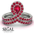 Ruby Pear Shape Stacking Bridal Set - Emilia No. 57