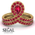 Ruby Pear Shape Stacking Bridal Set - Emilia No. 55