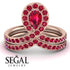 Ruby Pear Shape Stacking Bridal Set - Emilia No. 56