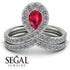 Ruby Pear Shape Stacking Bridal Set - Emilia No. 12