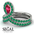 Ruby Pear Shape Stacking Bridal Set - Emilia No. 27