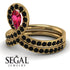 Ruby Pear Shape Stacking Bridal Set - Emilia No. 40