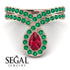 Ruby Pear Shape Stacking Bridal Set - Emilia No. 26