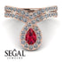 Ruby Pear Shape Stacking Bridal Set - Emilia No. 11 image 7