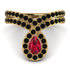 Ruby Pear Shape Stacking Bridal Set - Emilia No. 40