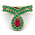 Ruby Pear Shape Stacking Bridal Set - Emilia No. 25 image 1