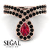 Ruby Pear Shape Stacking Bridal Set - Emilia No. 41