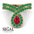 Ruby Pear Shape Stacking Bridal Set - Emilia No. 25 image 7