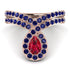 Ruby Pear Shape Stacking Bridal Set - Emilia No. 71