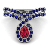 Ruby Pear Shape Stacking Bridal Set - Emilia No. 72 image 1