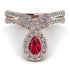 Ruby Pear Shape Stacking Bridal Set - Emilia No. 11 image 1